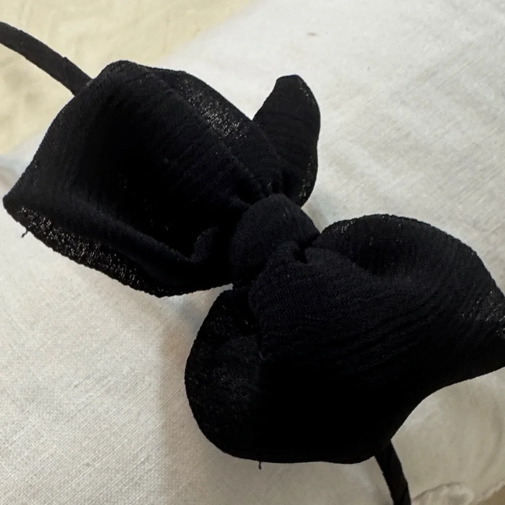 Elegant Black Bow chiffon fabric Headband - Picture 2 of 7